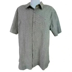 Voyager Men's Gray Button Up Shirt/ Cotton Blend Short Sleeve/ Size XXL